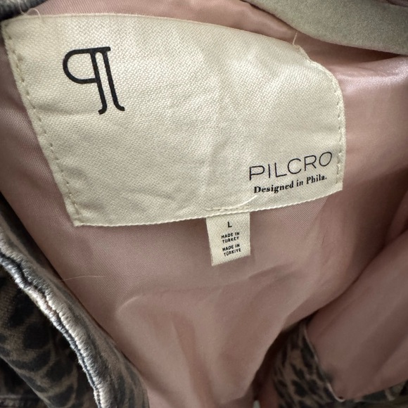 Pilcro Leopard-Print Bomber Jacket in Taupe and Black - Picture 2 of 2